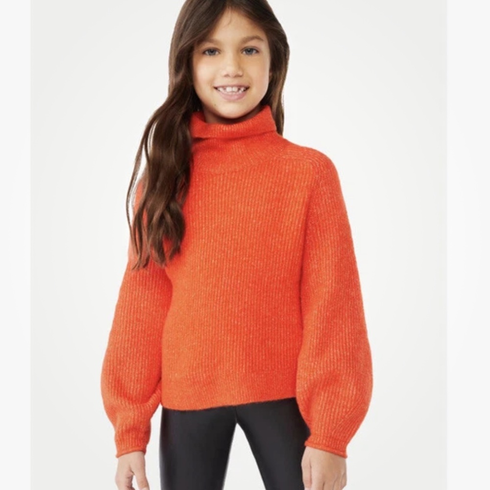Scoop NYC Girls Turtleneck Sweater Poinciana Red Size Medium (7/8) NWT